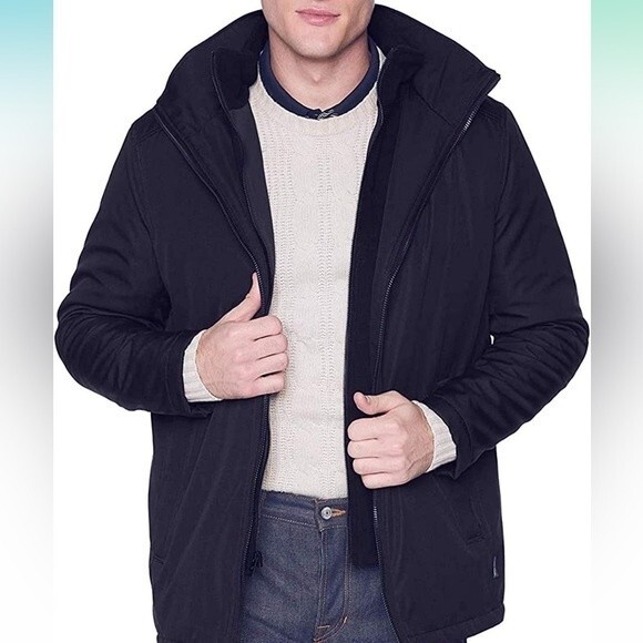 Calvin Klein Men's Rip Stop Water Wind Resistant Jacket with inner Fleece layer - Picture 1 of 12